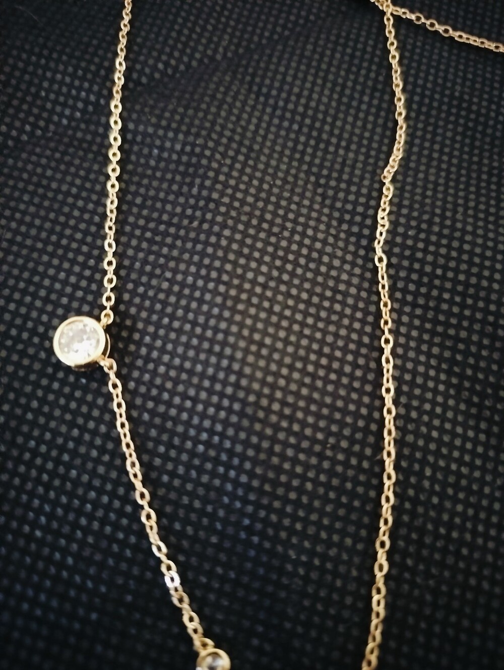 NWT CZ by Kenneth Jay Lane Gold-Tone Cubic Zirconia Station Necklace - Picture 2 of 8